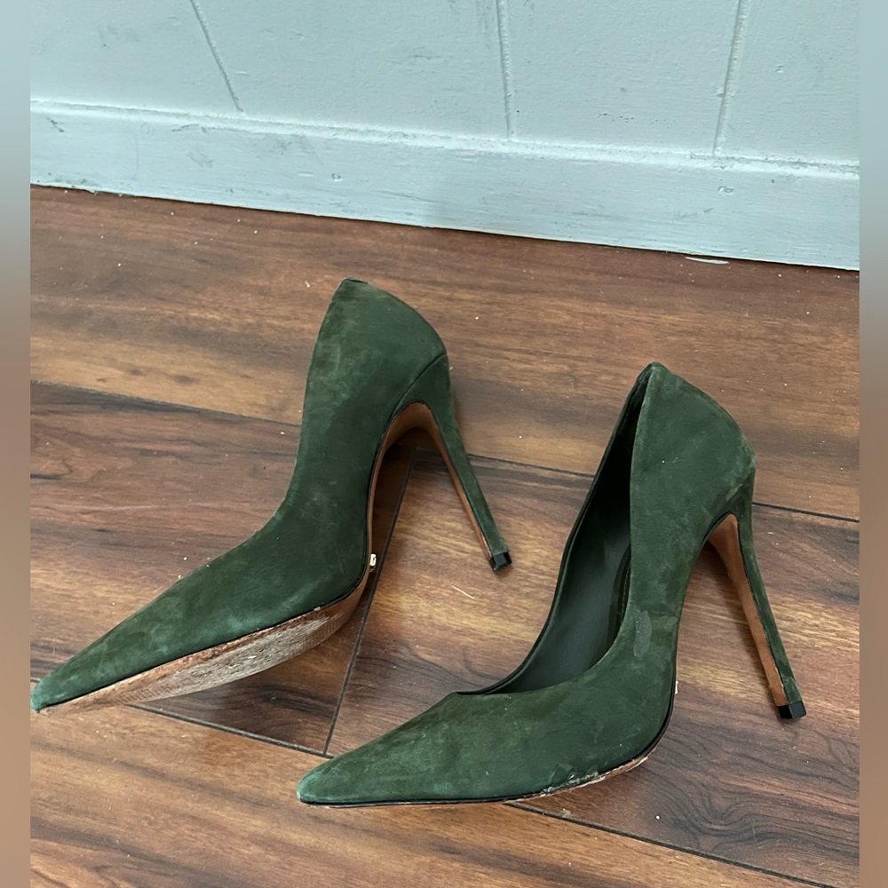Schutz green suede heels